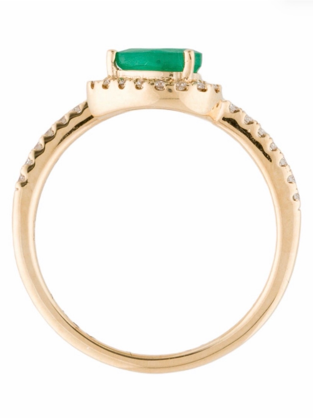 18K Emerald & Diamond Snake Ring, Size 6.5 - Picture 7 of 9
